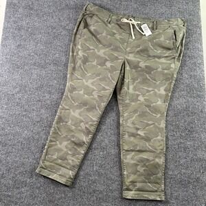 NWT Torrid Pants Women Plus 4 Short‎ Green Camo Drawstring Gorpcore Festival